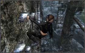 Obejdź kolumnę dookoła i wykonaj skok na ścianę budynku w miejscu, z którego widać wystające kamienie - Southern Mexico - Xibalba (cz.1) | Solucja Tomb Raider Underworld - Tomb Raider: Underworld - poradnik do gry
