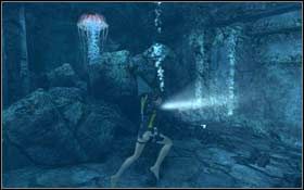 [07] W korytarzu za ozdobnymi drzwiami, po minięciu trzech grup meduz - Mediterranean Sea - The Path of Avalon | Sekrety Tomb Raider Underworld - Tomb Raider: Underworld - poradnik do gry
