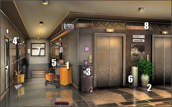Najważniejsze przedmioty z tej listy to - 81st floor hallway of Empire State Building | Odcinek 1 | CSI NY - CSI: NY - poradnik do gry