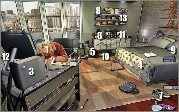 Najważniejsze przedmioty z tej listy to - Beths bedroom, Red Brick Condos | Odcinek 4 | CSI NY - CSI: NY - poradnik do gry
