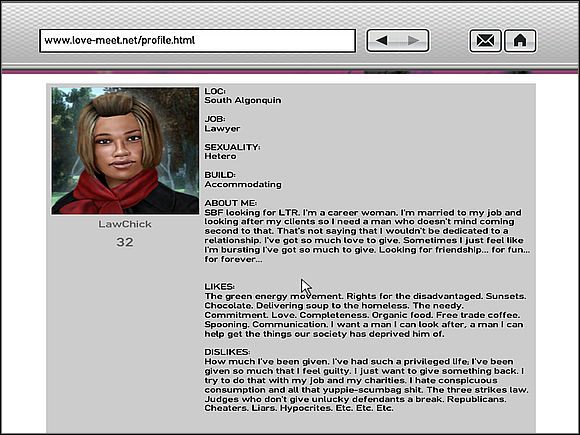 Z Kiki możesz umówić się przez serwis randkowy love-meet, gdzie występuje pod nickiem LawChick - Randki | Aktywności dodatkowe | Grand Theft Auto IV - Grand Theft Auto IV - poradnik do gry