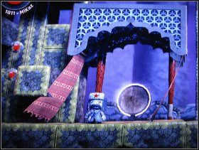 Biegniemy dalej, mijamy checkpoint i zgarniamy Pink Straw - 3. Great Magicians Palace, Mini Levels | The Temples | LittleBigPlanet - LittleBigPlanet - poradnik do gry