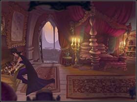 Za niezbędny Mona uznaje także zapasowy flakon perfum , ukryty sprytnie przy filarze z lewej strony łóżka - Most, hol, sypialnia, balkon - Zamek Warg - A Vampyre Story - poradnik do gry