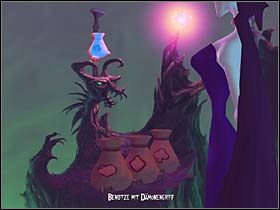 Kolejnym krokiem jest podgrzanie kociołka, jednak po przekręceniu zaworka płomień na palniku pojawia się tylko na moment - Laboratorium, kuchnia - Zamek Warg - A Vampyre Story - poradnik do gry