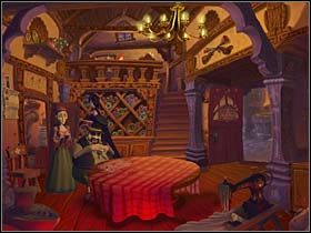 Dotarłszy po salon Miny, Mona maszeruje na antresolę i odśpiewuje piosenkę małym rozrabiakom (użyj nut 