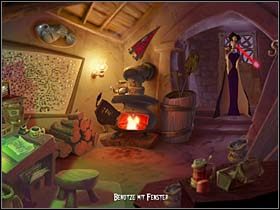 Na początek wrzuca do piecyka zapasowy flakon z perfumami - Cmentarz, biuro cmentarza, grób Mony - Miasteczko Vlad's Landing - A Vampyre Story - poradnik do gry