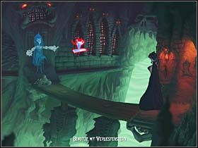 Niestrudzona dziewczyna nawiązuje dialog z Shannon i wysłuchawszy opowieści widma, dowiaduje się, że duch stróżuje przy swoich kościach każdej nocy i z utęsknieniem wypatruje nie nadchodzącego wciąż poranka - Loch, sala tortur, przystań - Zamek Warg - A Vampyre Story - poradnik do gry