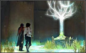 Kiedy znajdziesz się przy zamkniętych drzwiach wskocz na ścianę po prawej stronie, a bohater złapie za metalowe kółko, które pociągnięte w dół otworzy przejście - Prolog (cz.2) | Prolog Prince of Persia - Prince of Persia - poradnik do gry