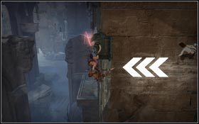 Zejdź po drewnianym pomoście i wskocz na czerwoną Płytę Mocy - Wiatraki | Zrujnowana Cytadela | Prince of Persia - Prince of Persia - poradnik do gry