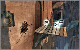 Obejdź wieżę dookoła przeskakując na drążek, a później na belką - Wiatraki - Ziarna Światła | Zrujnowana Cytadela | Prince of Persia - Prince of Persia - poradnik do gry