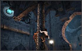 Kiedy będziesz pod niebieskim okręgiem, wskocz na kolumnę znajdującą się obok - Wieża Arymana | Miasto Światła | Prince of Persia - Prince of Persia - poradnik do gry
