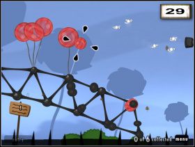 Następnie zrób jedno trójkątne wiązanie, po czym dodaj balonowe wsparcie w nowym, wskazanym miejscu (28 ) - Fistys Bog | Rozdział 1 | World of Goo - World of Goo - poradnik do gry