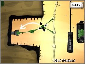 Tak czy inaczej, dalej postępuj wedle wcześniejszego opisu, ustawiając przeciwwagą naprzeciw docelowego wyżłobienia - Droll | Rozdział 2 | World of Goo - World of Goo - poradnik do gry