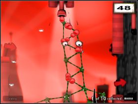 Kiedy już główka powędruje (47 ) w prawy, górny rejon levelu, zostanie tradycyjnie rozłożona na czynniki pierwsze - The Red Carpet | Rozdział 2 | World of Goo - World of Goo - poradnik do gry