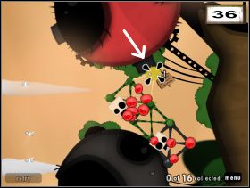 Zalicz pełną rotację, i tym razem żółtym glutem złap się już jednego z wypustków trzeciego koła (36 ) - The Third Wheel | Rozdział 3 | World of Goo - World of Goo - poradnik do gry