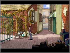 Na ulicy nieopodal domu Nico zastaje jakieś zbiegowisko i widzi, że dalsze przejście jest zamknięte - Rue Jarry #3 | Paryż | Broken Sword 2,5 The Return of the Templars - Broken Sword 2,5: The Return of the Templars - poradnik do gry