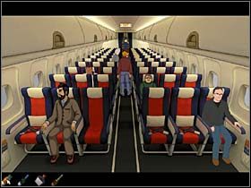 George zahacza więc tym razem muskularnego pasażera w trzecim rzędzie po lewej - Samolot | Chiny | Broken Sword 2,5 The Return of the Templars - Broken Sword 2,5: The Return of the Templars - poradnik do gry