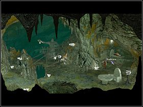 Uzyskawszy tę wskazówkę, Olaf kończy rozmowę i kieruje się ku legowisku Noga - Zastawić pułapkę na potwora | Jaskinia | Zaginiona historia Tale of Hero - Zaginiona historia: Tale of Hero - poradnik do gry