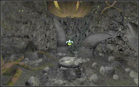 Potrząśnij wychodzącym z sufitu korzeniem , niestety nie będziesz w stanie go otworzyć - Rozdział III - Na-Tiexu (Duchowy Świat) | Opis przejścia Aura Fate of the Ages - Aura: Fate of the Ages - poradnik do gry