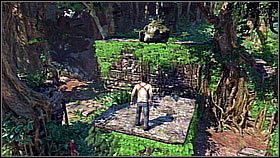 Będąc już na samej górze bohater odwrócił się w kierunku kolumn i przeskoczył na półkę w ich stronę - Rozdział 2 The Search for El Dorado (cz.1) | Przygoda Uncharted Drakes Fortune - Uncharted: Drakes Fortune - poradnik do gry