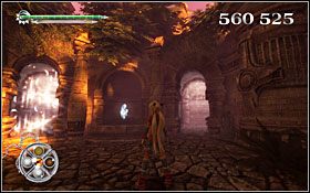 Jedyny fragment artefaktu znajduje się w tym samym miejscu, co podczas ostatniego pobytu w tym miejscu - ukryty w rzeźbie pomiędzy dwoma przejściami - [ETAP] Rozwidlenie Dróg (wieczór) | X-Blades - X-Blades - poradnik do gry