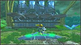 Następnie zjedź przy pomocy butów po niebieskiej szynie - Darkwater Cove | Opis przejścia Ratchet & Clank Quest for Booty - Ratchet & Clank: Quest for Booty - poradnik do gry