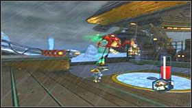 Przejdź przez drzwi, rzuć w zielone pole czaszką i wyjdź na zewnątrz, a tam użyj katapulty - Azorean Sea | Opis przejścia Ratchet & Clank Quest for Booty - Ratchet & Clank: Quest for Booty - poradnik do gry