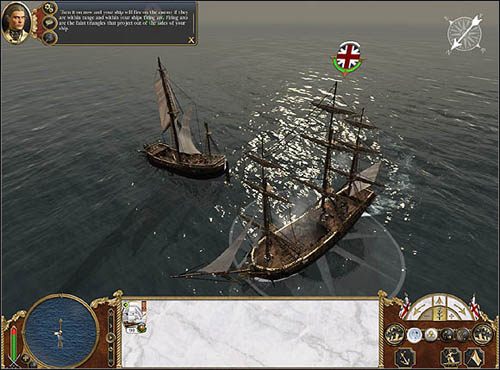 Kreska nad T - przepłynięcie przed dziobem lub rufą, połączone z oddaniem salwy w kierunku wroga. - Kreska nad T | Bitwy morskie w Empire Total War - Empire: Total War - poradnik do gry
