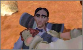 Podejdź teraz do czerwonych krzaków po lewej #1 i użyj na nich noża (Knife ) - Opis przejścia cz.1 - Fenimore Fillmore: Zemsta - poradnik do gry