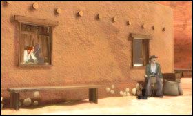 Kiedy będziesz miał buta z wężem (Boot with Snake ) podejdź do okna pod którym śpi bandzior Lefty #1 - Opis przejścia cz.1 - Fenimore Fillmore: Zemsta - poradnik do gry