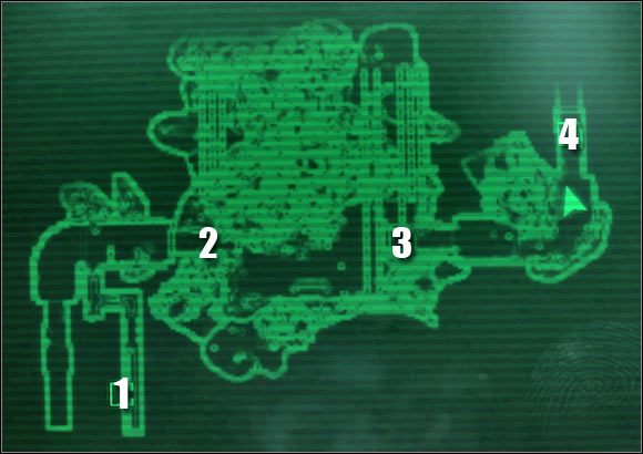 Oznaczenia na mapie: 1 - wejście do tuneli metra - Prolog - Quest 1 (cz.1) | Operation Anchorage Fallout 3 - Fallout 3 - poradnik do gry