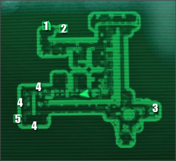 Oznaczenia na mapie: 1 - przejście do: Rdzeń inżynieryjny - Główne questy - QUEST 2 Poboczne lokacje (cz.4) | Mothership Zeta | Fallout 3 - Fallout 3 - poradnik do gry