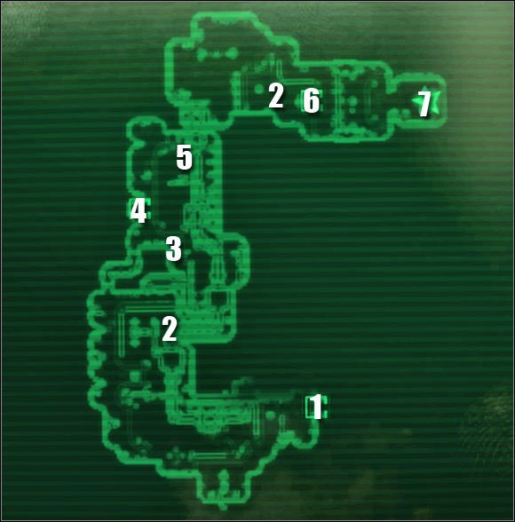 Oznaczenia na mapie: 1 - przejście do: Rdzeń inżynieryjny - Główne questy - QUEST 2 Główne lokacje (cz.4) | Mothership Zeta | Fallout 3 - Fallout 3 - poradnik do gry