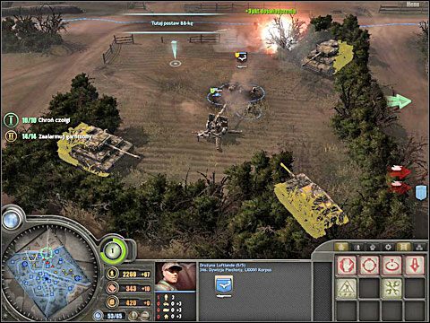 W końcu Alianci spróbują przebić się na także na prawej flance - Misja 1 - Trun - Polowanie na muchy (cz.2) - Bitwa pod Falaise - Company of Heroes: Chwała Bohaterom - poradnik do gry