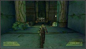 Tam skieruj się na lewo od podestu i zejdź po schodkach - Opis przejścia - część czwarta - 01 | Advent Rising - Advent Rising - poradnik do gry