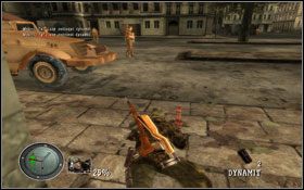 Docieramy do punktu [02] i ukryci za barykadą, czekamy spokojnie aż strażnicy się rozejdą - [Opis przejścia] Brama Brandenburska | Sniper Elite Berlin 1945 - Sniper Elite: Berlin 1945 - poradnik do gry