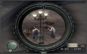 Z karabinem w ręku [1] , czekamy na pojawienie się na stacji eskortowanych naukowców - [Opis przejścia] Stacja Anhalter | Sniper Elite Berlin 1945 - Sniper Elite: Berlin 1945 - poradnik do gry