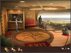 W korytarzu spotyka współpasażera, który snuje przed nią katastroficzne wizje co do przyszłości Ziemi - Morze Północne - Rejs statkiem wycieczkowym Calypso (cz.1) - Tajne akta 2: Puritas Cordis - poradnik do gry