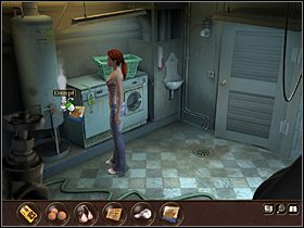 Nina powraca na korytarz przy pralni, ogląda (PPM) wiszący na ścianie (na wprost) obrazek przedstawiający arkę Noego i zdejmuje go ze ściany - Morze Północne - Rejs statkiem wycieczkowym Calypso (cz.2) - Tajne akta 2: Puritas Cordis - poradnik do gry