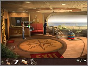 Z nastaniem ciszy steward zdejmuje z uszu słuchawki i już bez problemu można się z nim porozumieć - Morze Północne - Rejs statkiem wycieczkowym Calypso (cz.4) - Tajne akta 2: Puritas Cordis - poradnik do gry