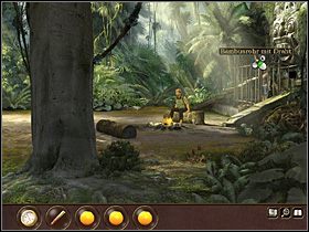 Przed frontem klatki stoi czara z owocami - Sam bierze z niej 3 pomarańcze - Indonezja - Dżungla (cz.1) | Tajne akta 2 Puritas Cordis - Tajne akta 2: Puritas Cordis - poradnik do gry