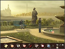 Przy pomocy czerwonego lakieru do paznokci poprawia nieco stan samochodu Rossiego, którego maska doznała pewnego uszczerbku na skutek uderzenia weń świeczki - Francja- Paryż (cz.4) | Tajne akta 2 Puritas Cordis - Tajne akta 2: Puritas Cordis - poradnik do gry