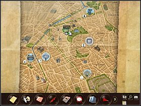 Udzieliwszy prawidłowej odpowiedzi (kliknij znak zapytania w oknie dialogu, a potem kolejno cyfry - 5, 9, 4), Nina przy dźwiękach harmonijki wydłubuje łyżką niebieski kamień (czarnego króla ) ze ściany - Francja- Paryż (cz.5) | Tajne akta 2 Puritas Cordis - Tajne akta 2: Puritas Cordis - poradnik do gry