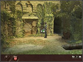 Wygramoliwszy się z grobu, mężczyzna z sąsiedniego (psiego) nagrobka zabiera plastikowy wazonik na kwiatki - Francja - Zamek (cz.1) | Tajne akta 2 Puritas Cordis - Tajne akta 2: Puritas Cordis - poradnik do gry