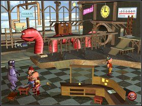 Użyj łopaty na korycie , by nakarmić robala - Etap ósmy - Krecia stacja | Gobliiins 4 - Gobliiins 4 - poradnik do gry