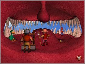 Rozłóż ponownie drabinę, użyj muszli na złamanym zębie i porozmawiaj z ptakiem - Etap jedenasty - Kawałek sałaty między zębami | Gobliiins 4 - Gobliiins 4 - poradnik do gry