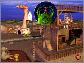 Zabierz kluczyk , który spadł u stóp drabiny i użyj go na dużym, zamkniętym pudle - Etap czternasty - Rakieta | Gobliiins 4 - Gobliiins 4 - poradnik do gry