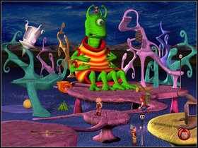 Porozmawiaj ponownie z Gnurtzem , a potem postaw Thrabsa w pokazanym na obrazku miejscu - Etap szesnasty - Wielki Gnurtz | Gobliiins 4 - Gobliiins 4 - poradnik do gry