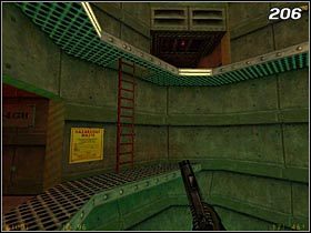 Użyj czerwonych drabin, aby dostać się na najwyżej położoną platformę [#206] i zlikwiduj kontrolującego ten sektor żołnierza - [Opis przejścia Half-Life] Power Up - cz. 1 - Half-Life - poradnik do gry
