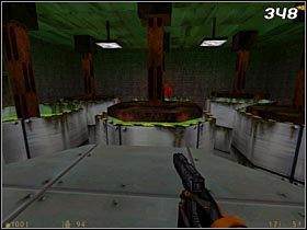 Po krótkiej wędrówce w ciasnym kanale, trafisz do kolejnego pomieszczenia, gdzie stoi dziewięć kadzi z radioaktywną breją [#348] - [Opis przejścia Half-Life] Residue Processing - cz. 1 - Half-Life - poradnik do gry